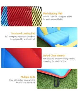 Inflatable Water Slide Bounce House with Water Cannon and Air Blower