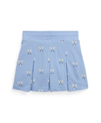 Toddler and Little Girls Tennis Print Stretch Mesh Skirt
