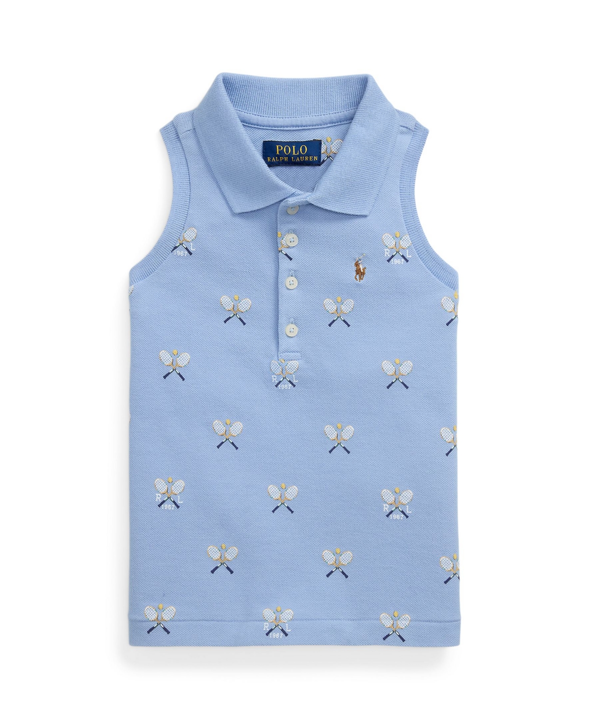 Polo Ralph Lauren Ralph Lauren Tennis-print Mesh Sleeveless Polo Shirt