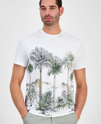 Мужская футболка GUESS Urban Palm Tree с коротким рукавом и круглым вырезом горловины с графическим рисунком