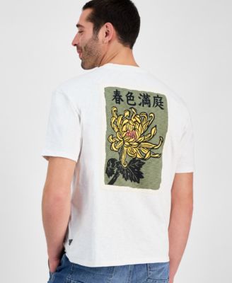 Men's David Short Sleeve Floral Applique Crewneck T-Shirt