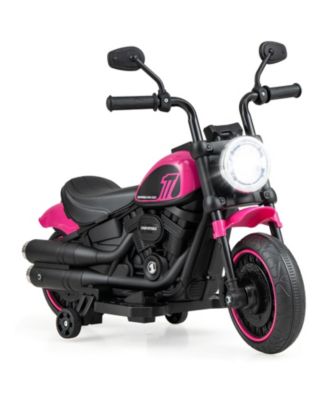 Kids Electric Motorcycle with Training Wheels and LED Headlights