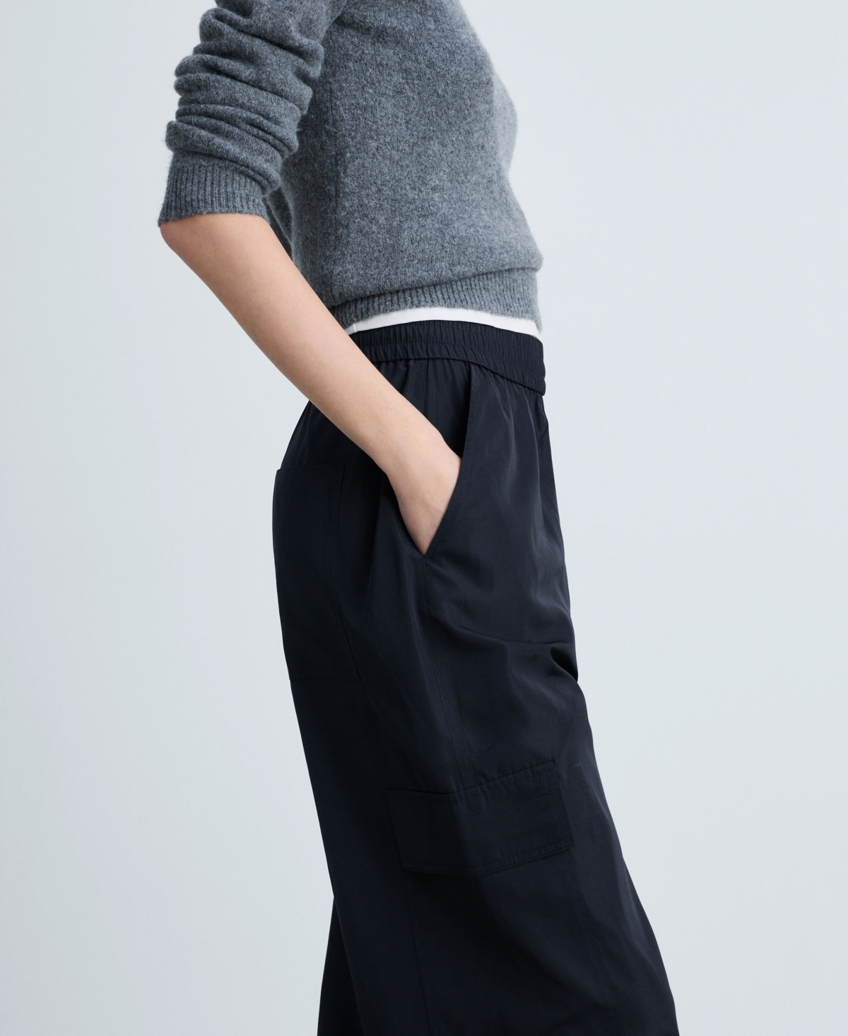 Mango Drawstring Hem Cargo Pants