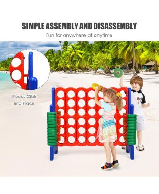 4-to-Score Giant Game Set with 42 Jumbo Rings and Quick-Release Slider