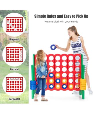4-to-Score Giant Game Set with 42 Jumbo Rings and Quick-Release Slider