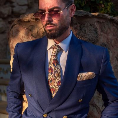 Big & Tall Bardini - Printed Madder Silk Tie for Men