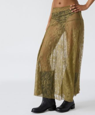 Steve Madden - Women's Veera Sheer Lace Maxi Skirt