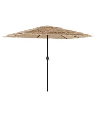 Garden Parasol with Steel Pole Brown 118.1"x78.7"x98.4"