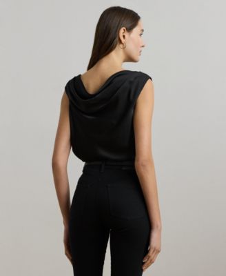 Women's Satin Charmeuse Off-the-Shoulder Blouse