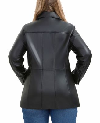 Plus Size Sofia Leather Car Coat