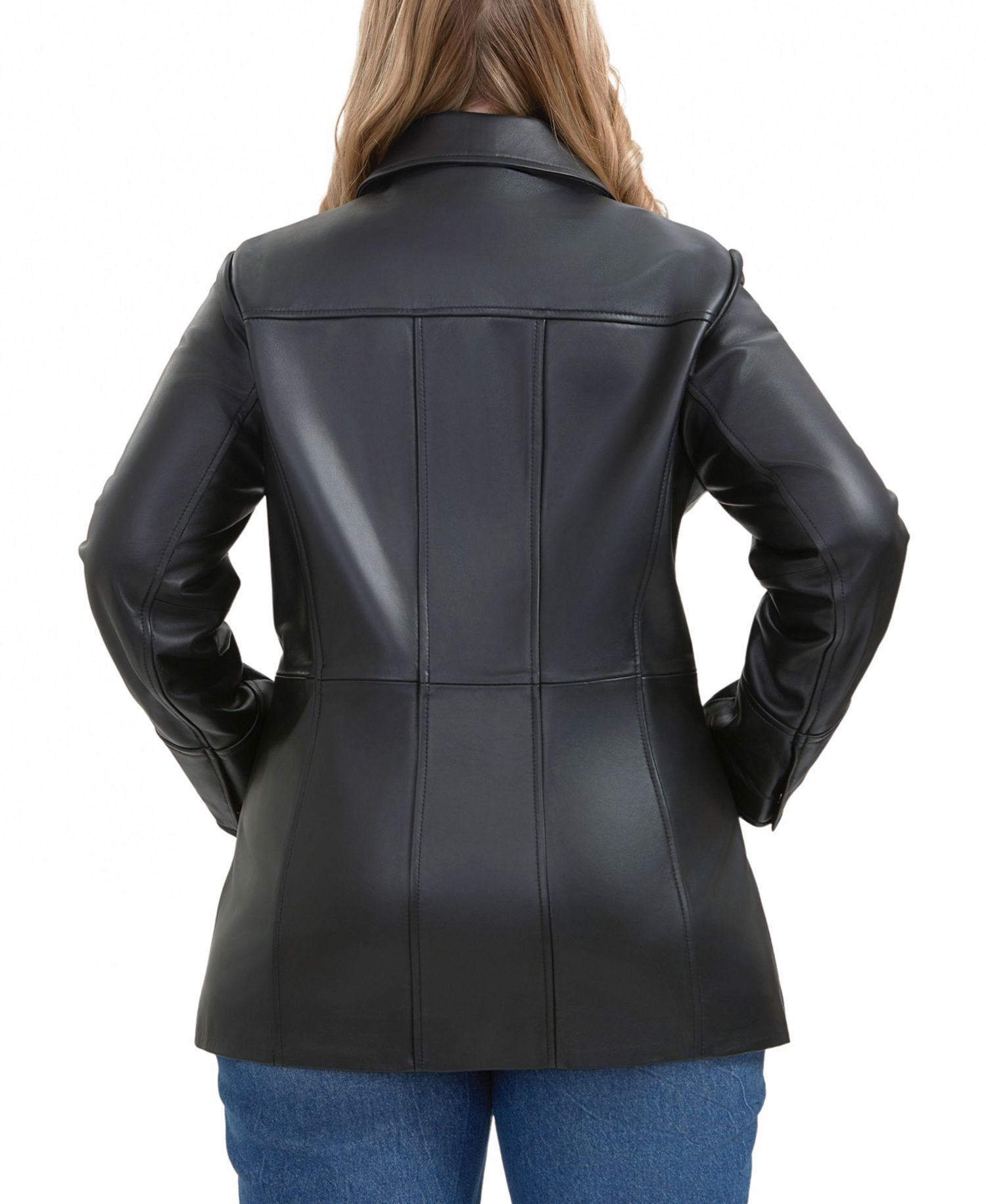 Plus Size Sofia Leather Car Coat