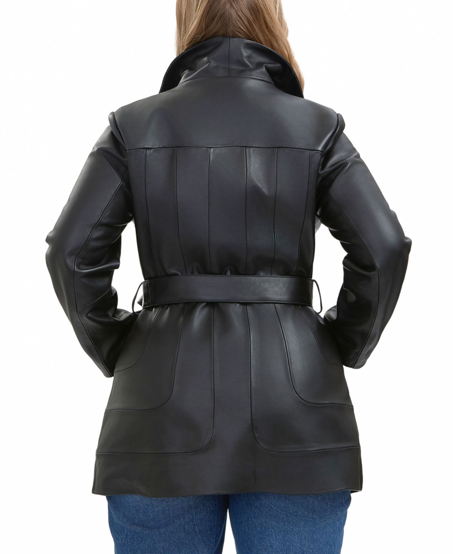 Plus Size Erika Leather Coat