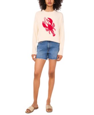 Vince Camuto - Women's Cotton Lobster Crewneck Sweater