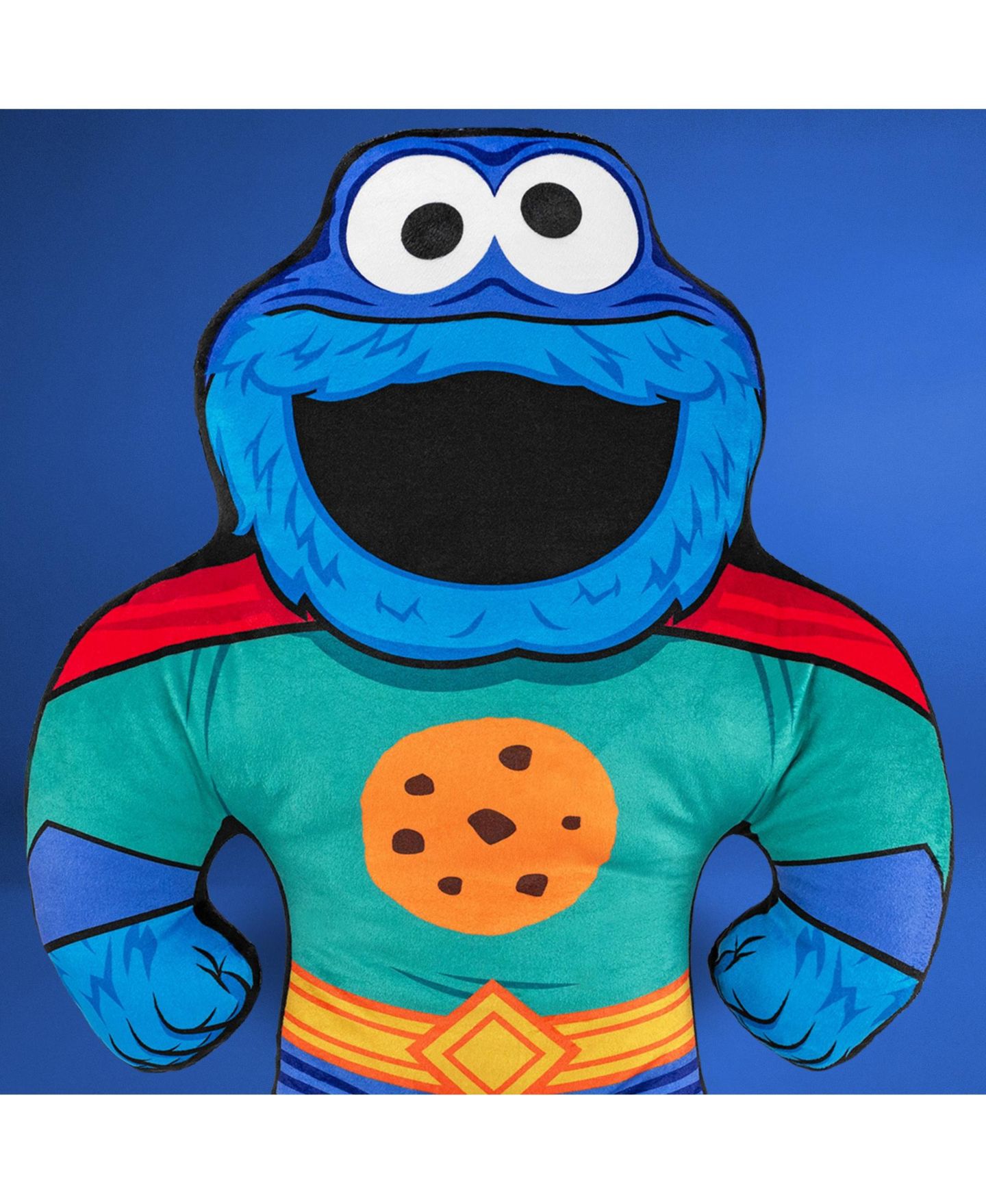 Детская мягкая игрушка Bleacher Creatures Cookie Monster Superhero 24" Bleacher Buddy Plush — фото 6