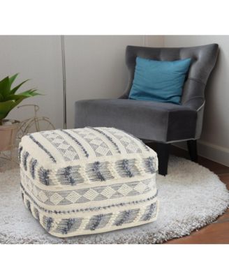 Wool Ottoman for Living Room Footrest and Cozy Home Decor