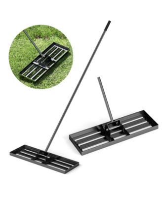 30 x 10 Inch Lawn Leveling Rake with Ergonomic Handle-Black