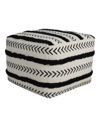 18" White 100% Cotton Ottoman