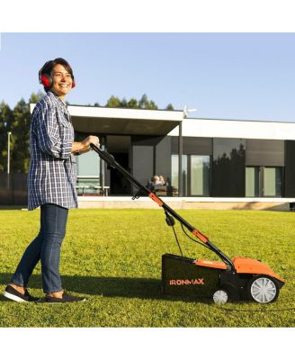 13 Inch 12 Amp Electric Scarifier with Collection Bag and Removable Blades-Orange