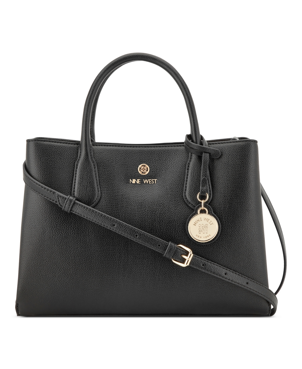 Nine West Kyrie Triple Compartment Satchel Bag In Black