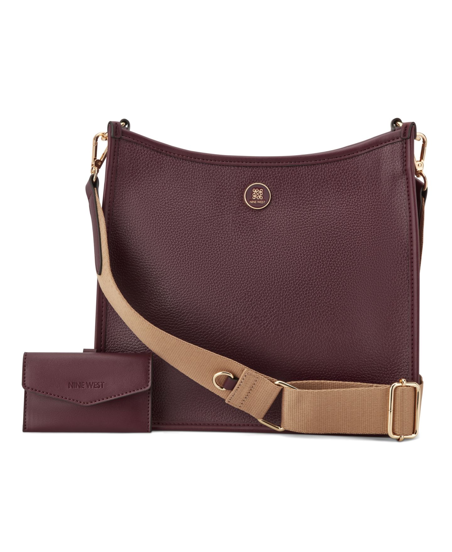 Женский кошелёк Nine West Nalini Medium Card Case Crossbody Bag, цвет: Boysenberry — фото 1