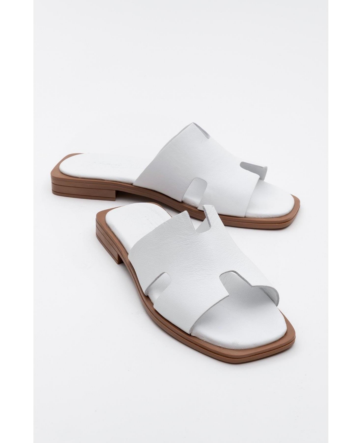 Jez Leather Slide Sandal (Women) - Beige suede leather
