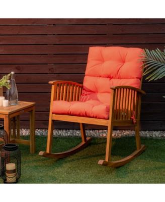 Tufted Patio High Back Chair Cushion with Non-Slip String Ties