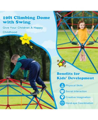 10 Feet Dome Climber with Swing and 800 Lbs Load Capacity