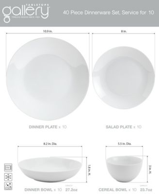 Round 40 Pc. Dinnerware Set, Service for 10