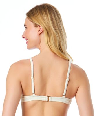 Women's La Vie A La Mer Textured Button-Front Bikini Top