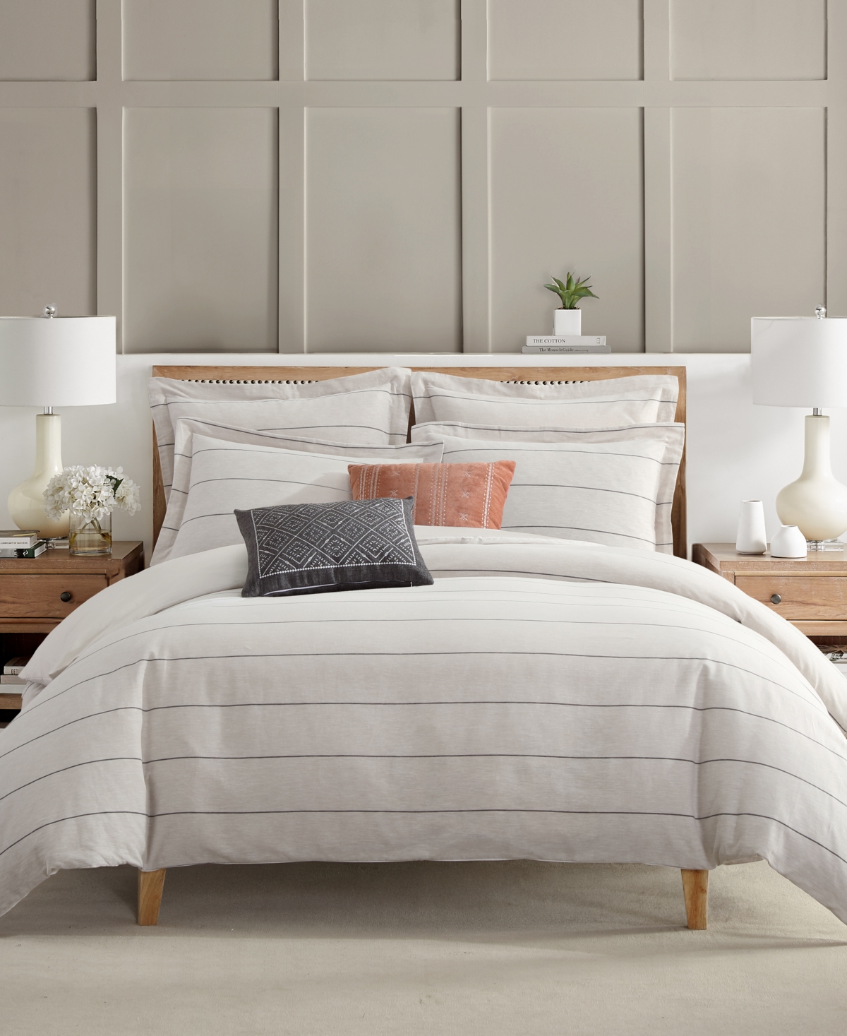 Levtex Leo Stripe Textured 3-Pc. Duvet Cover Set