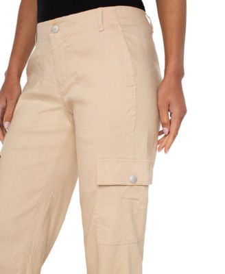 Petite Cropped Utility Tab-Hem Pants