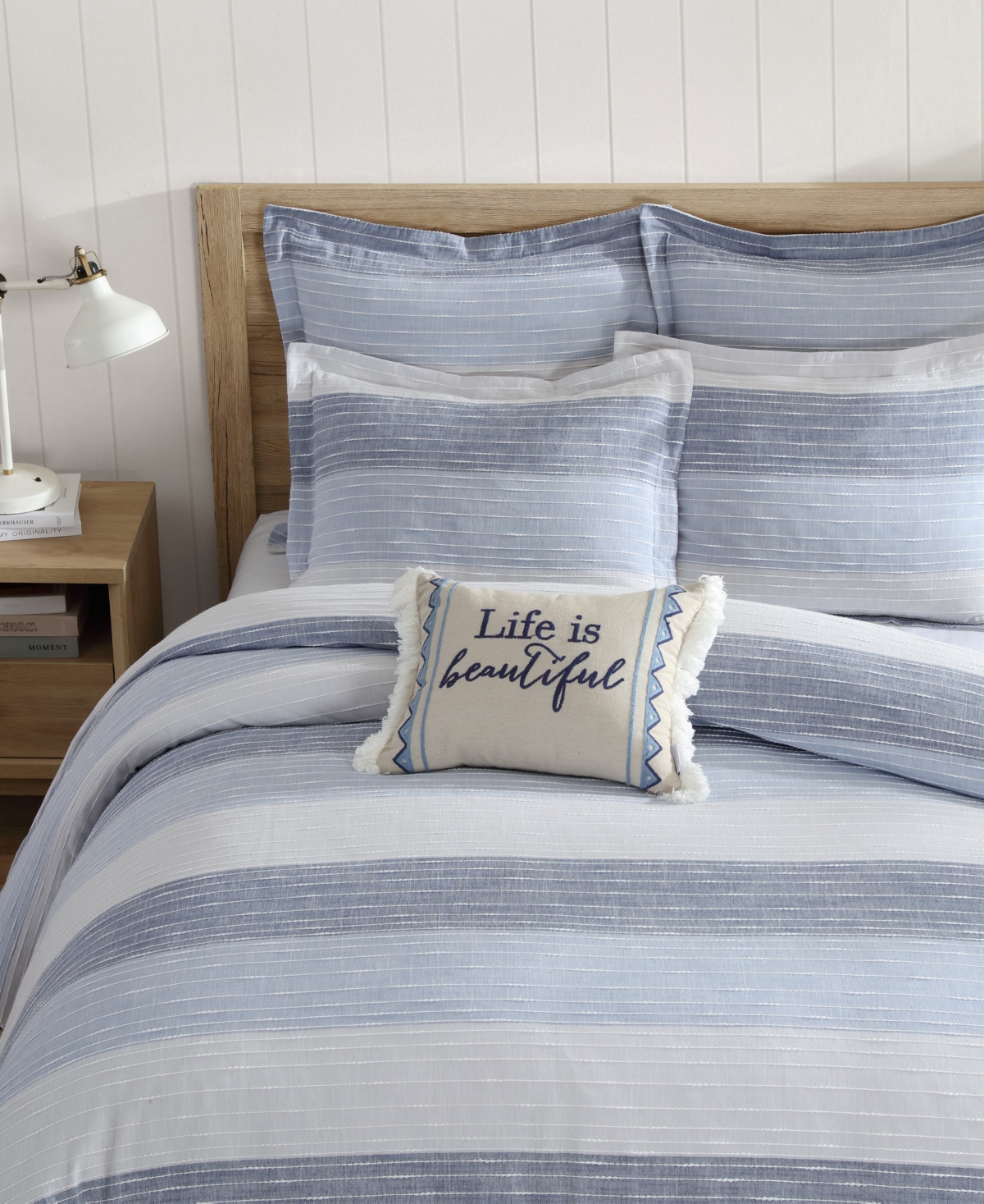 Levtex Sand Stripes Textured -Pc. Duvet Cover Set