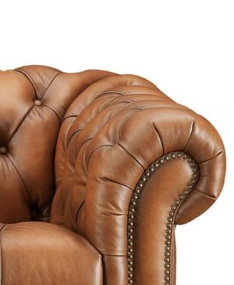 York 70" Top Grain Leather Loveseat