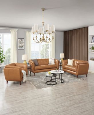 Solana 70" Top Grain Leather Loveseat