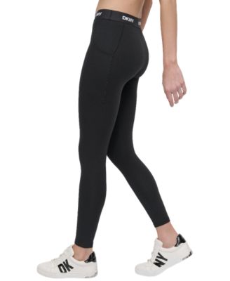 Эластичные обтягивающие брюки во всю длину с логотипом DKNY для женщин