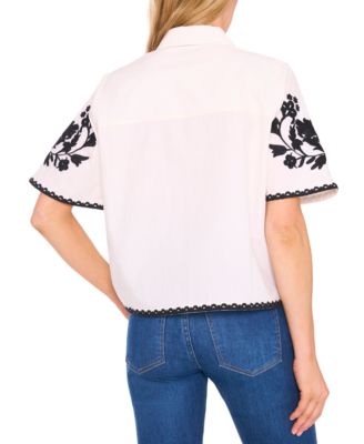 Women's Embroidered Short-Sleeve Shirt