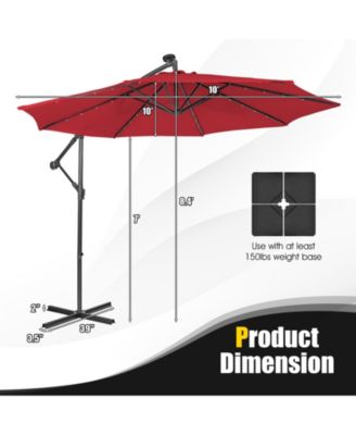 10 Feet Patio Cantilever Umbrella with Tilting System