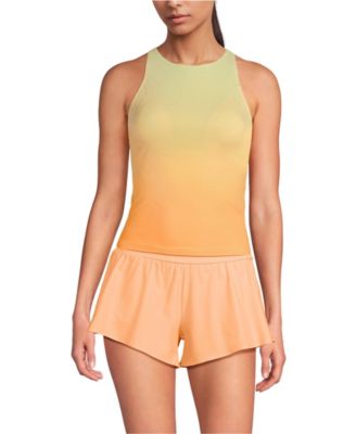 Women's D-Cup Tugless High Neck Strappy Back Tankini Swimsuit Top