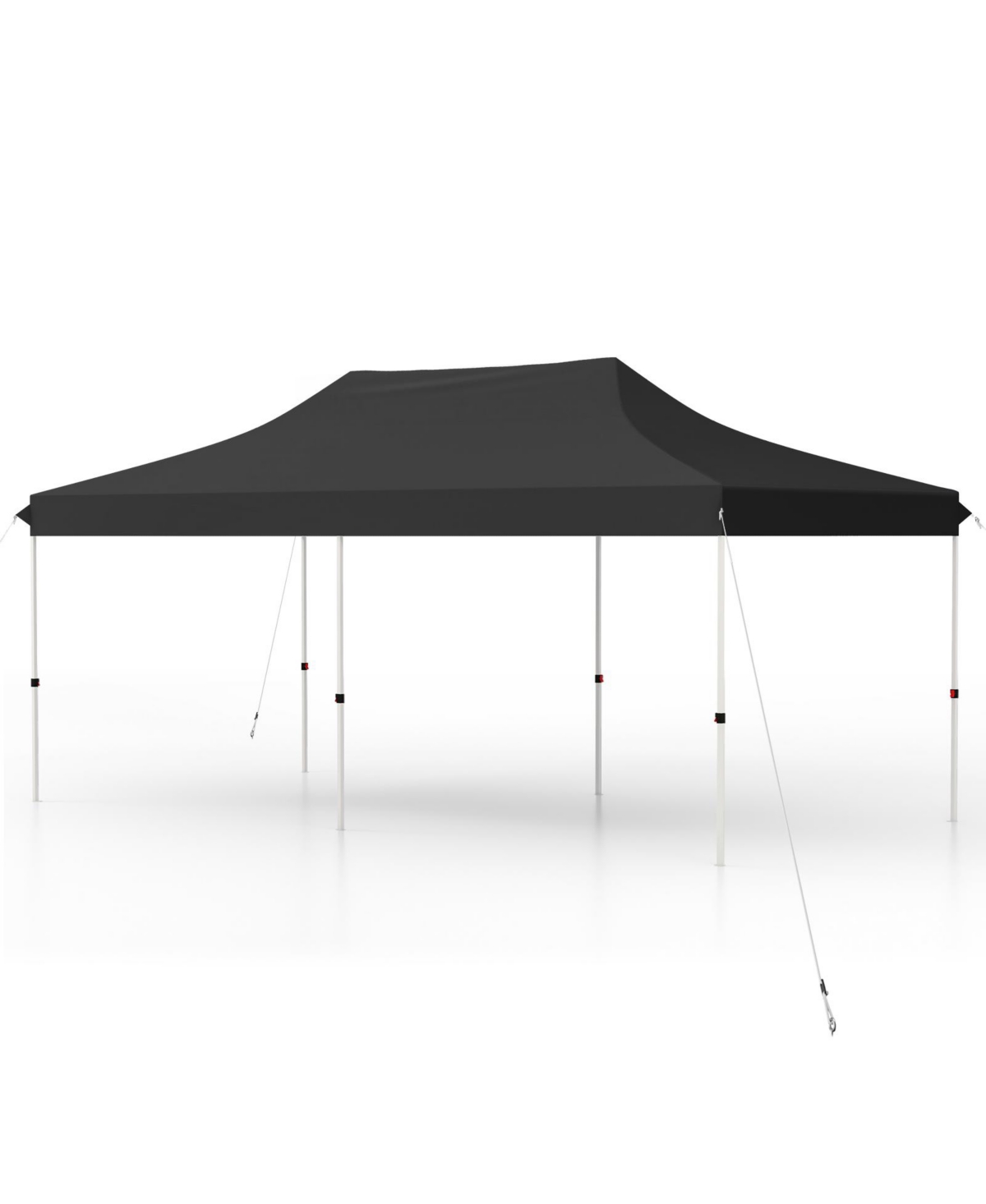 10 X 20 Ft Pop up Canopy Tent Foldable Portable Outdoor Gazebo with Carry Bag-Black - Black