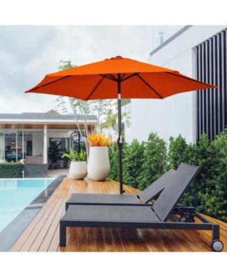 10 Feet Outdoor Patio Umbrella with Tilt Adjustment and Crank-Orange