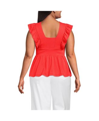 Plus Size Lightweight Jersey Ruffle Peplum Top