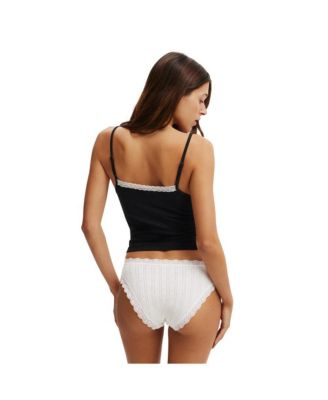 Женская кружевная майка ИЗ джерси персикового цвета С ХЛОПКОМ НА подкладке