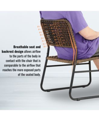 Patio Furniture Set 3 Piece Mixture Pattern PE Rattan Steel Frame And Modern Round Table