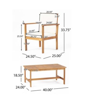 Outdoor Acacia wood  2 Club Chair And Table