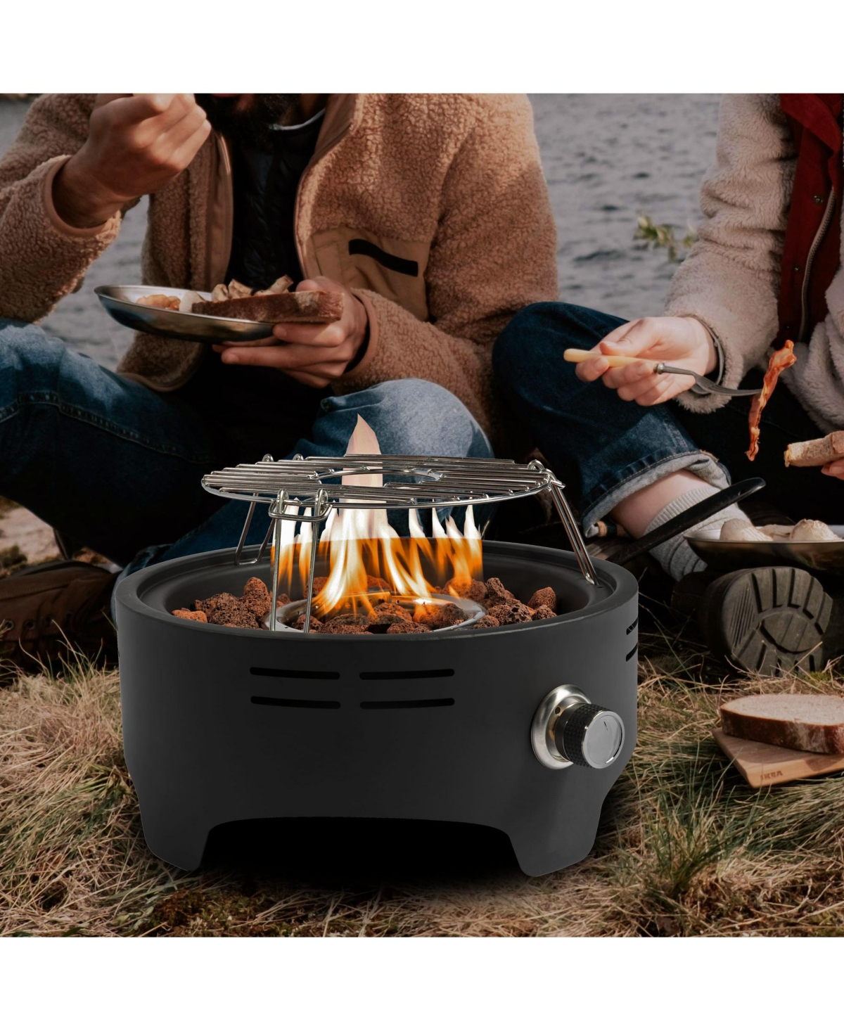 Hot Seller 30000BTU Outdoor 15 in. Portable Propane Fire Pit with Cooking Grill for Garden Camping Campfire Party
