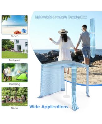 6.6 x 6.6 Feet Foldable and Easy-Setup Beach Canopy With Carry Bag-Blue
