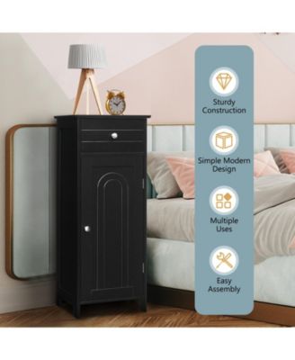 Storage Free-Standing Floor Cabinet with Drawer and Shelf