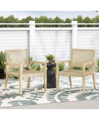 Streamdale Wicker & Acacia Club Chairs (Set of 2)