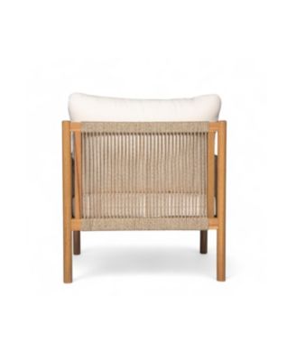 Streamdale Woven Outdoor Lounge Chair - Wood Frame, Polyester Cushions