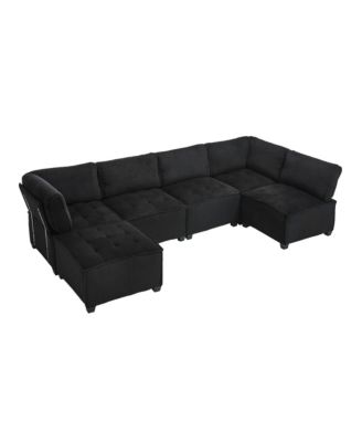 U-Shaped Modular Sectional Sofa with Reversible Chaise